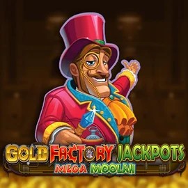 Gold Factory Jackpots Mega Moolah by Aurum Signature Studios, showcased at betistacasinoo.com – game logo