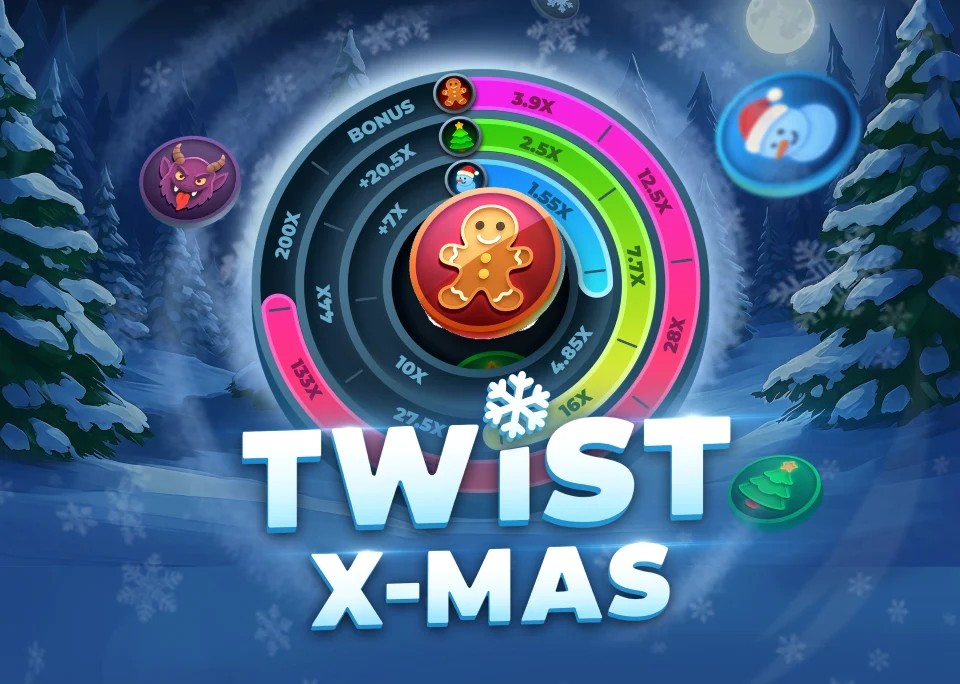 Twist X-mas online game logo by InOut on betistacasinoo.com